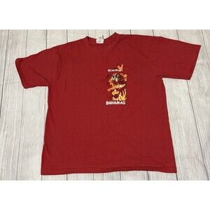 Carnival Cruise Line Bahamas Red Graphic T Shirt Clown Fish Size XL Defects